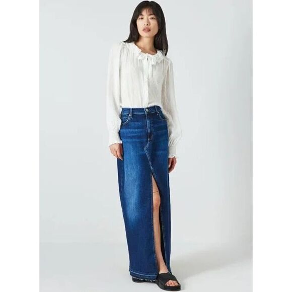 PAIGE Silk Blend Dionna Ruffled Button-Front Blouse - Picture 2 of 10